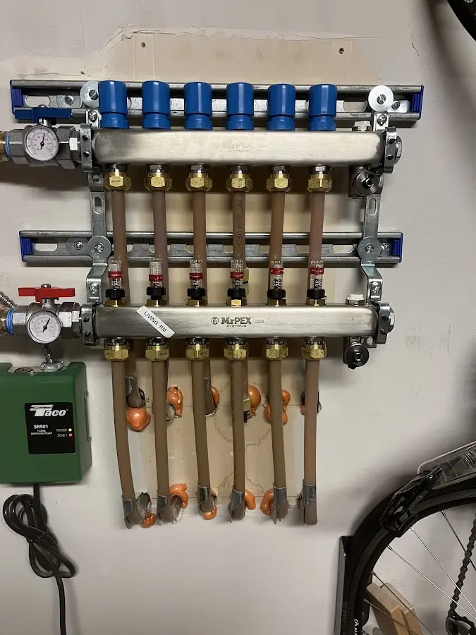 Plumber performing Gas Line Installation at a residential property in Sharon